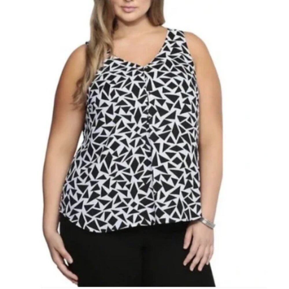 Torrid Women's Triangle Reflection Black and White Tank Top Cami Size 0X